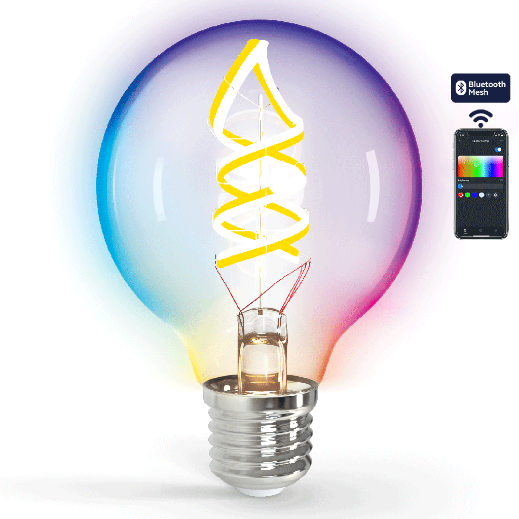 [S10300IG4] Bluetooth Mesh Smart Filament Lamp G95,4.9W RGBW