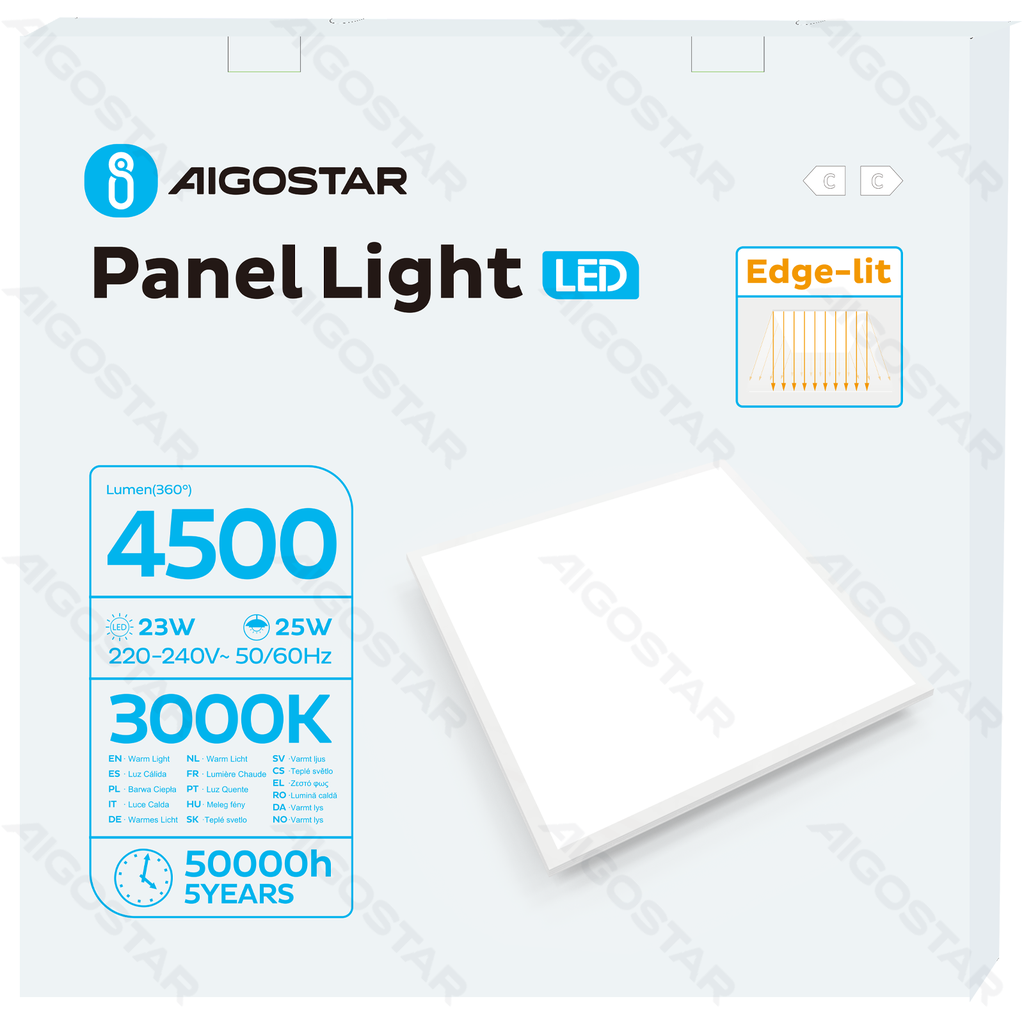 [B104062LK] LED edge-lit panel light 25w 4500lm 3000K UGR<19