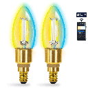 Aigostar Bluetooth Mesh Smart Filament Lamp C35,4.5W CCT 2st met afstandsbediening