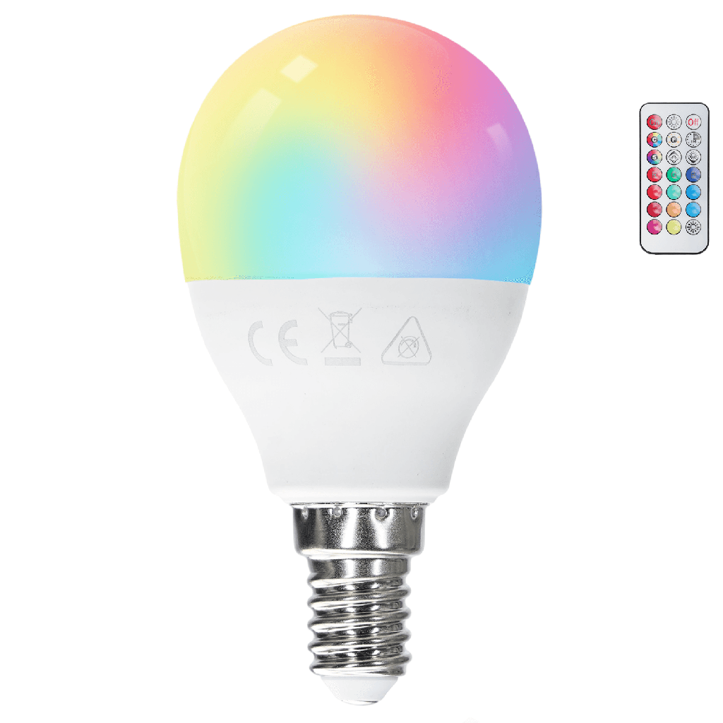 Ampoules LED G45 E14,6W RGB