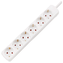 Multiprise 6 Prises Allemandes Sans Interrupteur 1.5M 3G1.0mm² Blanc