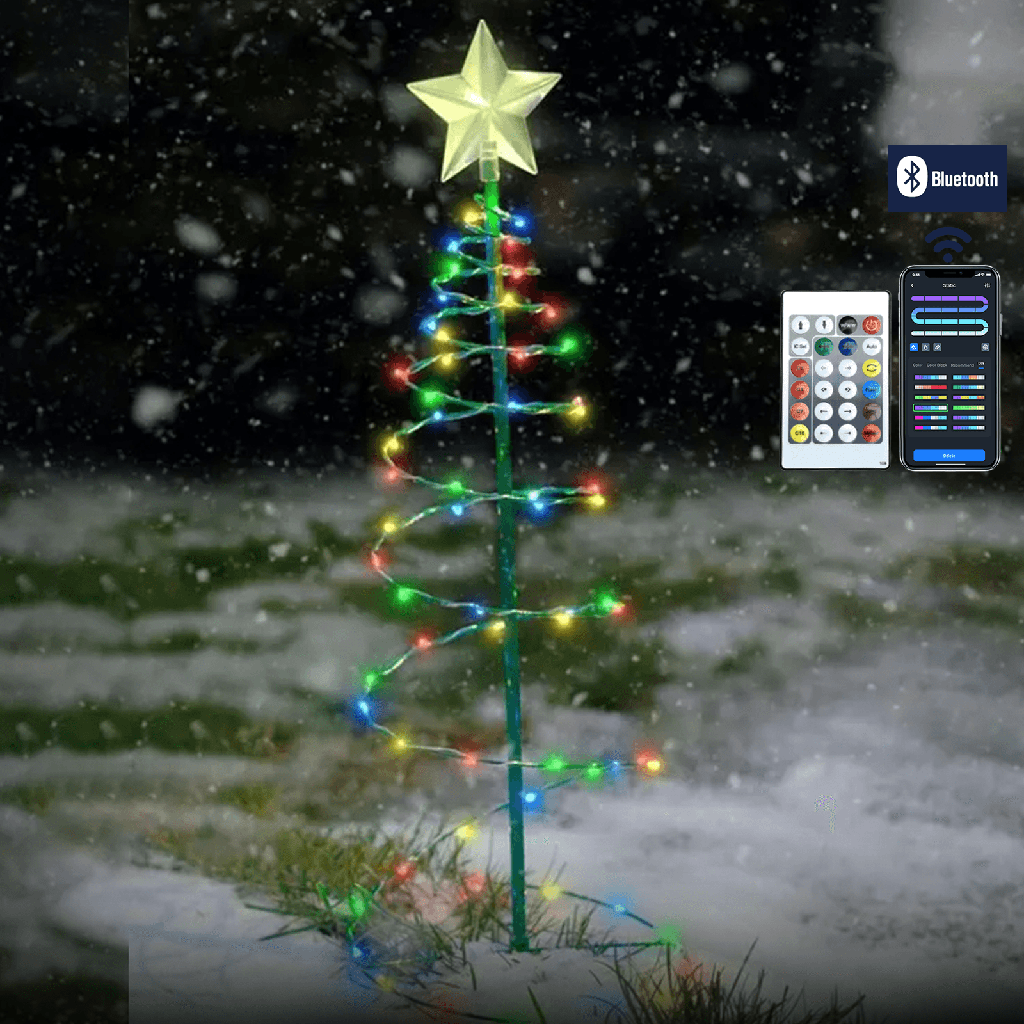 Aigostar Kegelvormige kerstboomdecoratielamp met USB RGBIC 5m+75cm IP20 Binnen