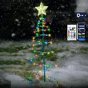 Aigostar Kegelvormige kerstboomdecoratielamp met USB RGBIC 5m+75cm IP20 Binnen