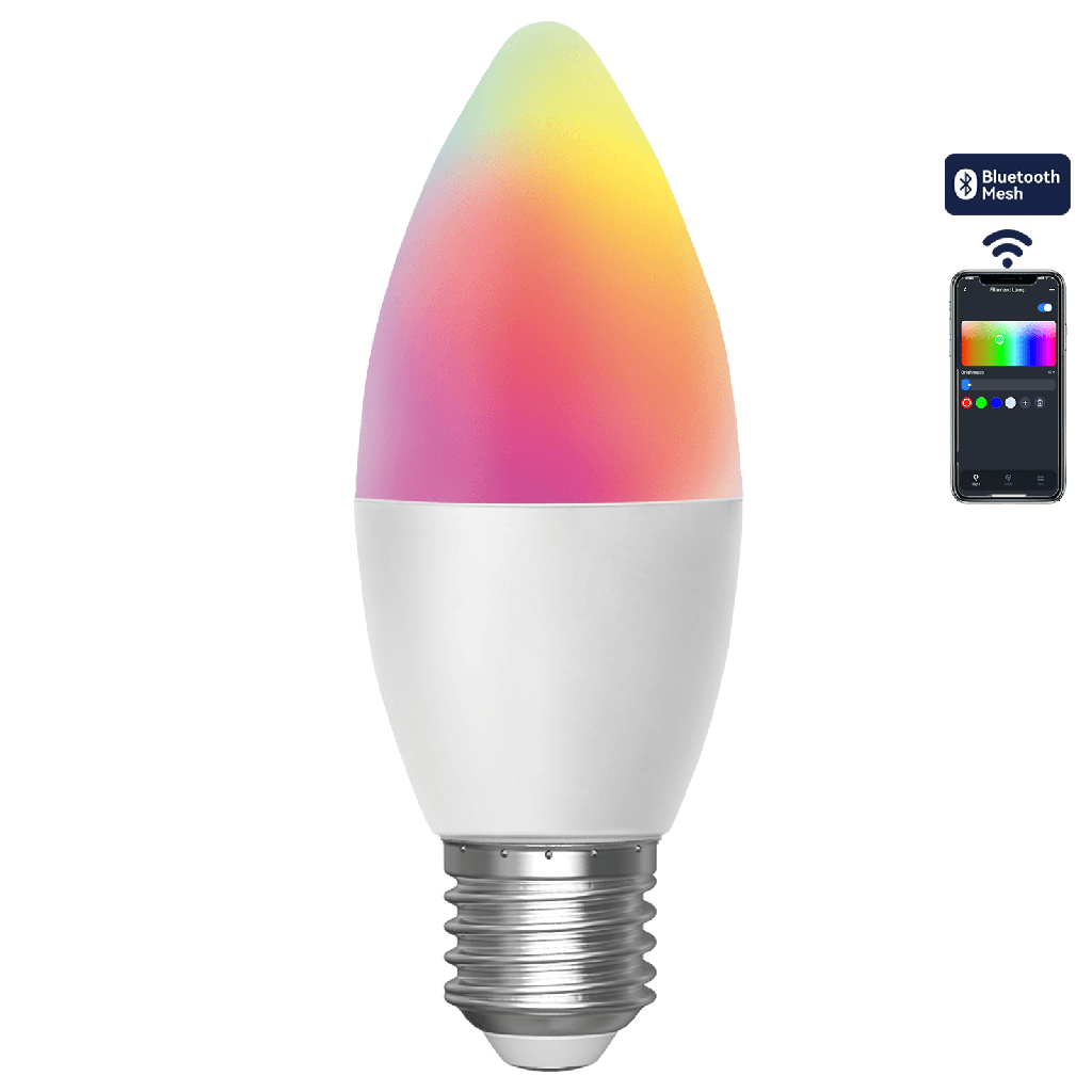 [S10301O3D] Aigostar Bluetooth MESH C37 E27 6,5W RGB+CCT