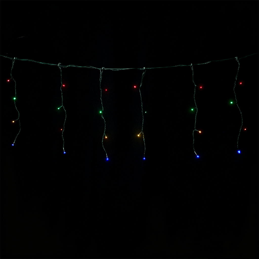 [B10201JF9] Solar-Eiszapfen (bündig) Lichterkette flach, RGBY, 3m+5m*0.4m 25 Streifen
