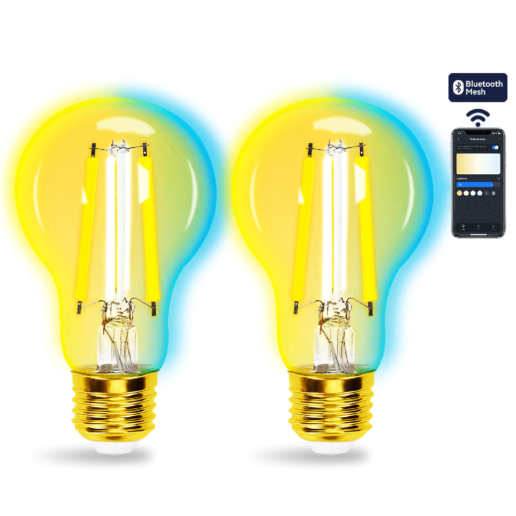 [S10301NV6] Bluetooth Mesh Smart Filament Bulb A60 6W CCT 2pcs ,with remote control