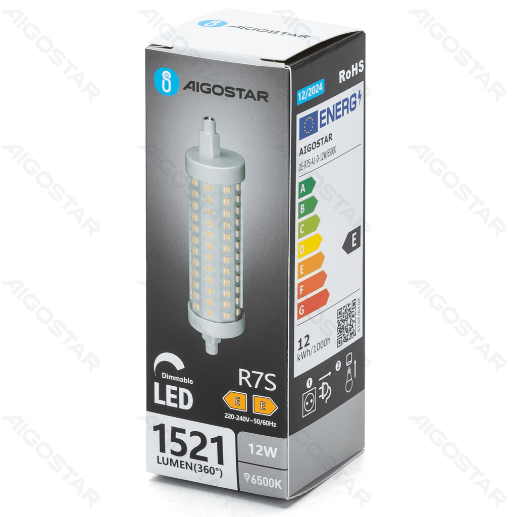 [B101094CA] R7S à intensité variable 12W 6500K Lumière de jour 1521lm