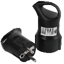 Deutscher Stecker & Steckdosen-Satz 16A Schwarz