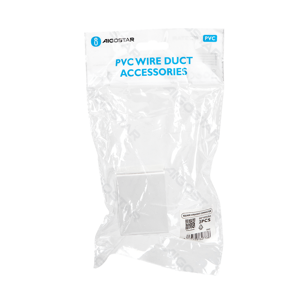 [B20104OC5] PVC Vierkante Kabelgoot Connector Wit 60*40mm 4st