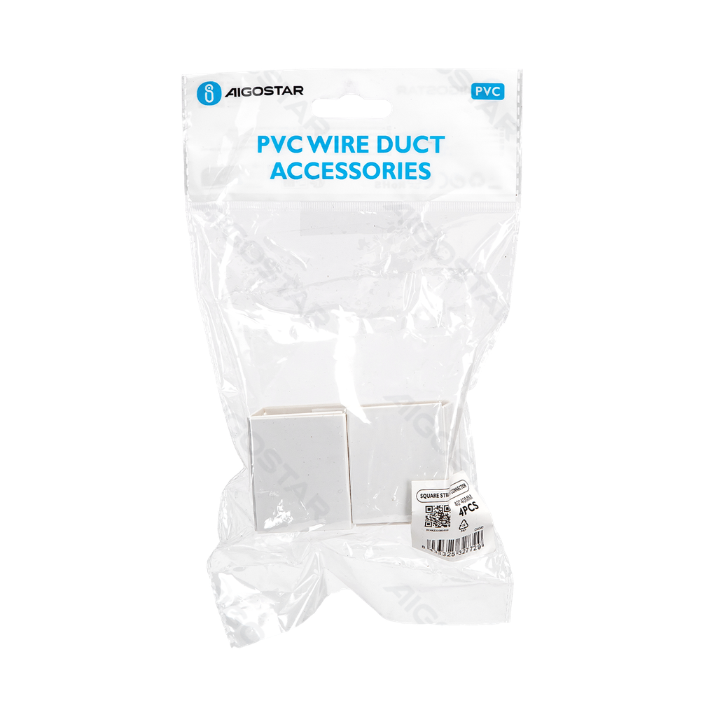 PVC Square Trunking Connector White 40*40mm 4pcs