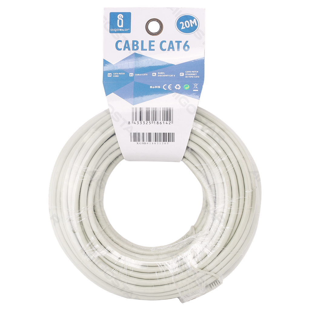 [B20104KGM] CAT6 Verbindungskabel 20m Grau