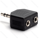 Audio/Video Connector 3.5mm Stereo Plug naar Stereo Jacks Zwart