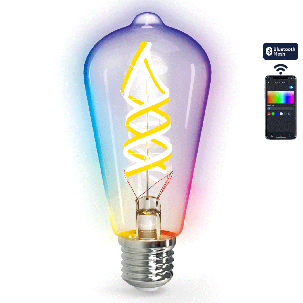 [S10301K7X] Bluetooth Mesh Smart Filament Bulb ST64 4.9W RGBW