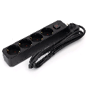 Aigostar L-serie Duitse 4-voudige stekkerdoos met schakelaar 1 5M 3G1 0mm² zwart