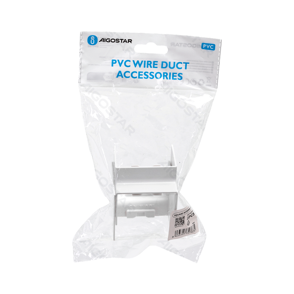 PVC Square Trunking Internal Bend White 60*40mm 2pcs