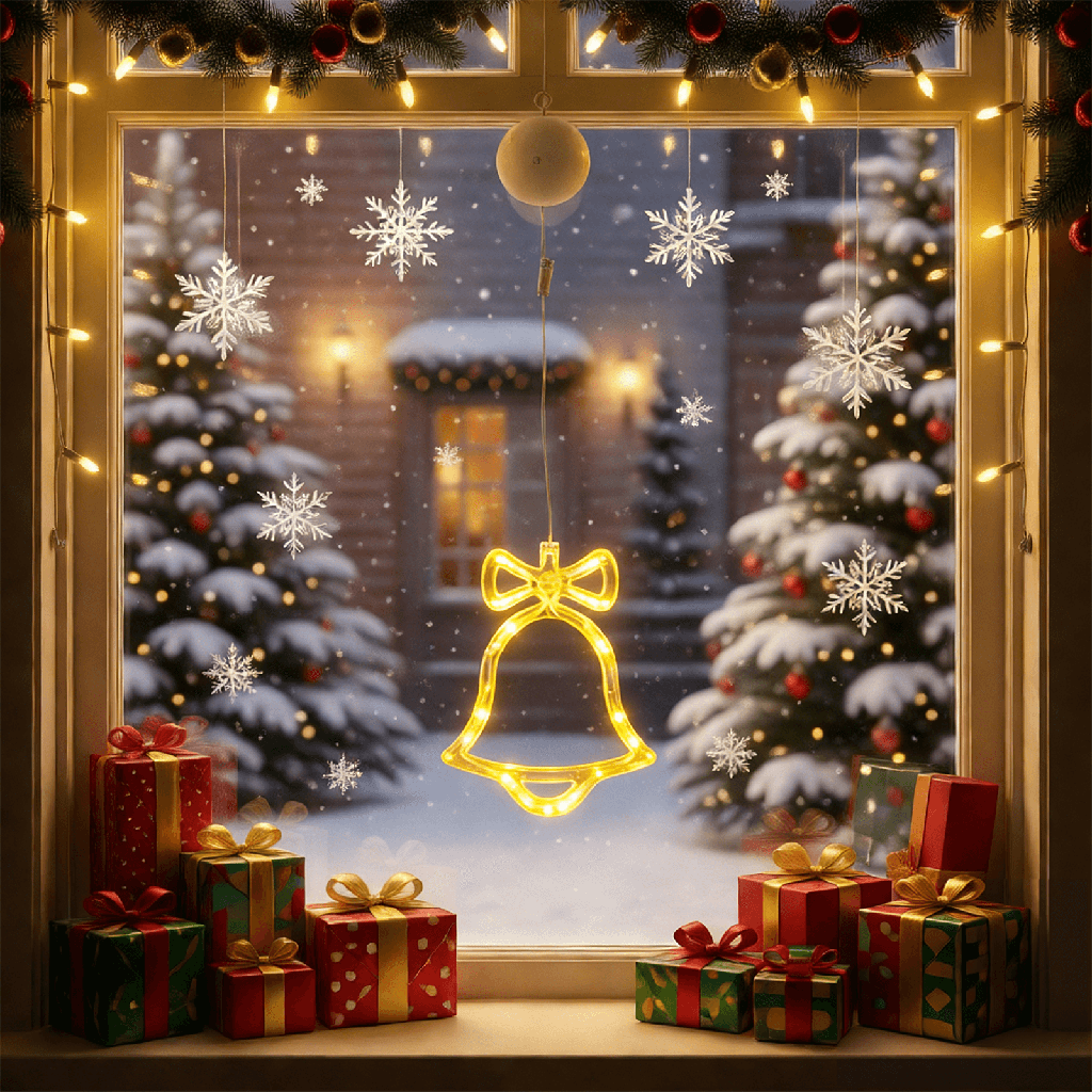 Hangertje in de vorm van een bel dat werkt op batterijen met zuignap Warm wit IP20 Binnen