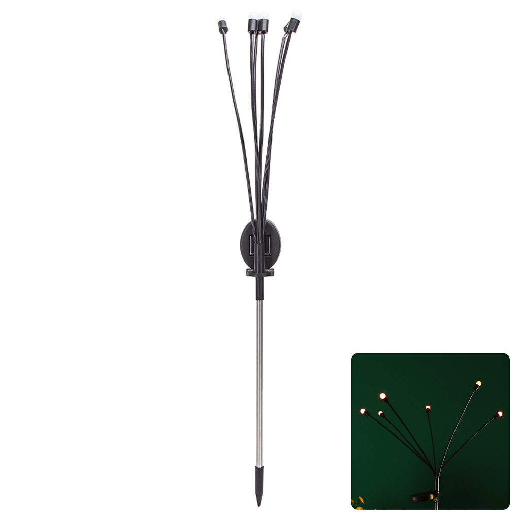 [B10201NO0] LED Solar Sfeervolle Gazonverlichting RVS Vuurvliegjes RGB