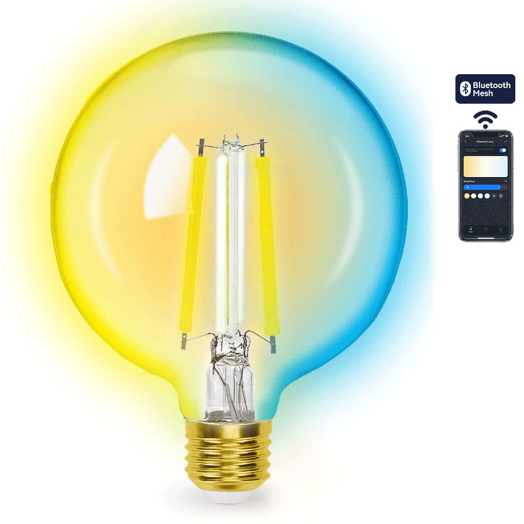 Bluetooth Mesh Smart Filament Lamp G125,6W CCT