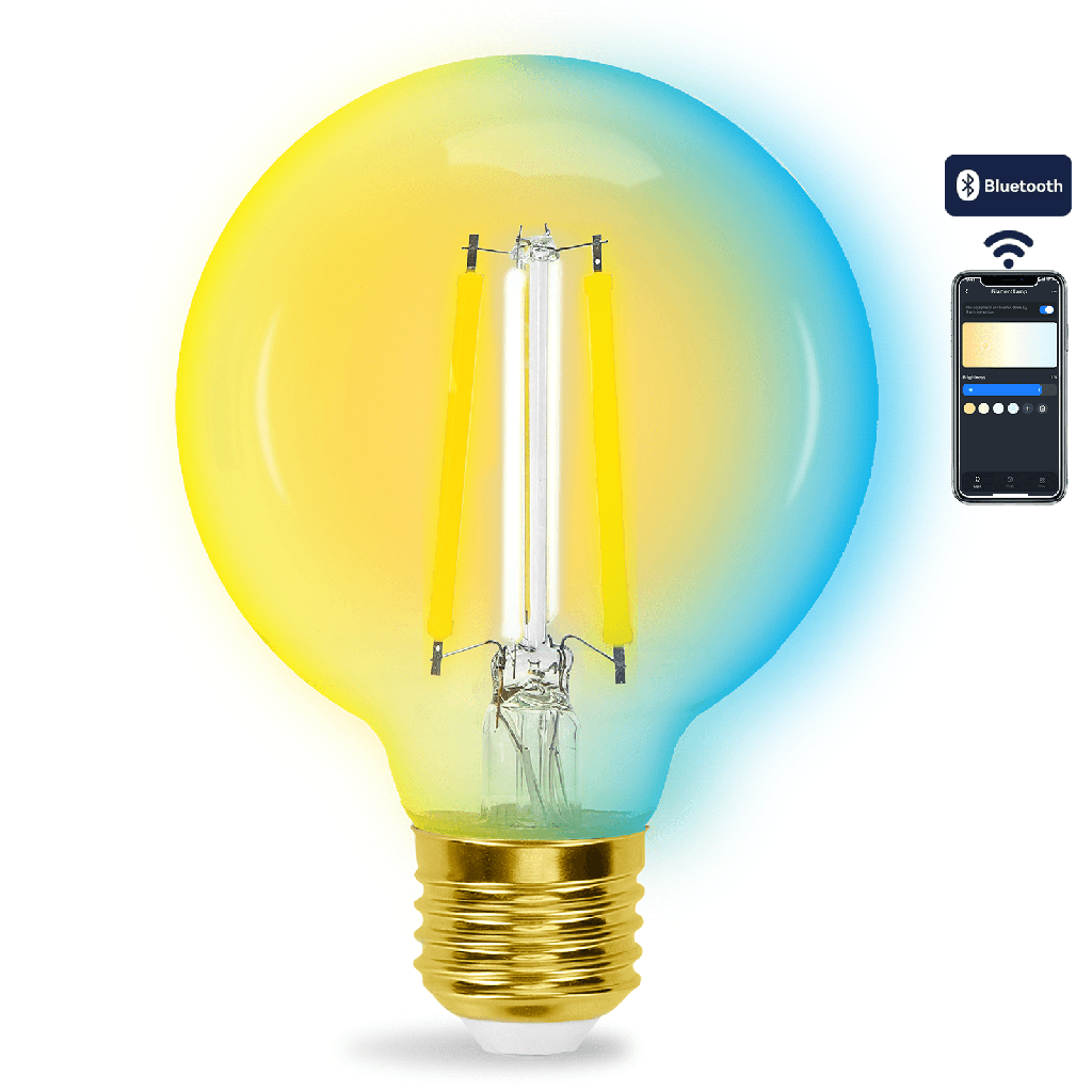 [S10301K82] Bluetooth Mesh Smart Filament Bulb G80 6W CCT