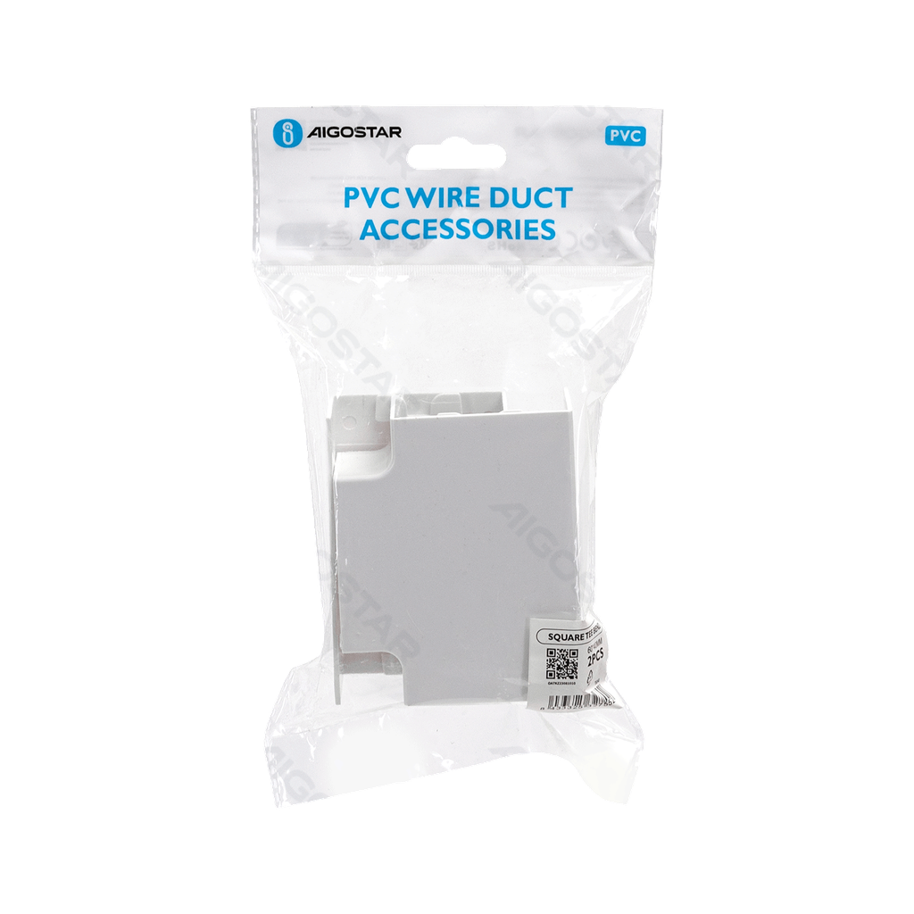 [B20104OA7] PVC Square Trunking Tee Bend White 60*40mm 2pcs
