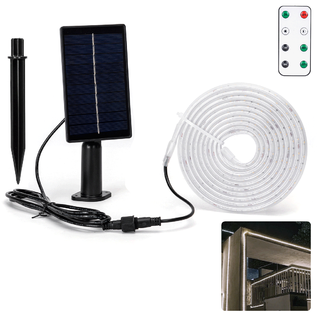 [B10201NY5] Bande Lumineuse Solaire LED 2+3m 6500K 30W