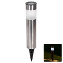 LED Solar Ambient Lawn Light Stainless Steel Medium Pillar 6500K