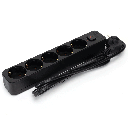 Aigostar L-serie Duitse 5-voudige stekkerdoos met schakelaar 1 5M 3G1 0mm² zwart
