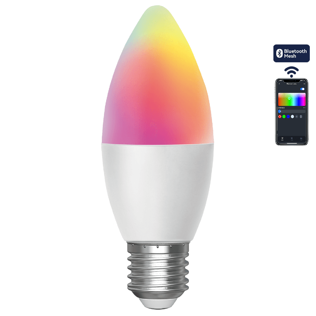 [S10301O3G] Aigostar Bluetooth MESH C37 E27 4,9W RGB+CCT