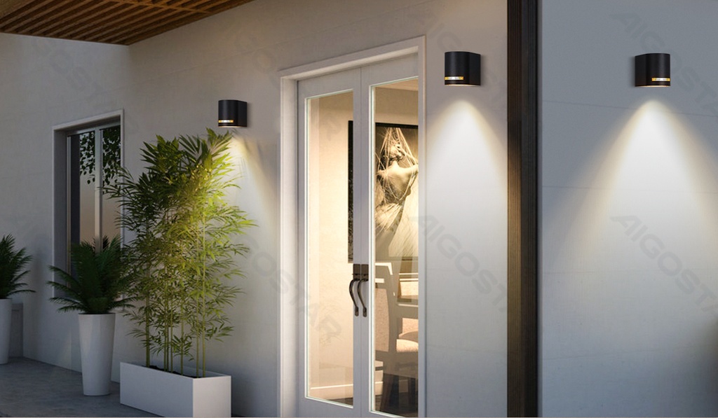 [B10304BJ0] Metal One-way Wall Light Black (Without Light Source) GU10