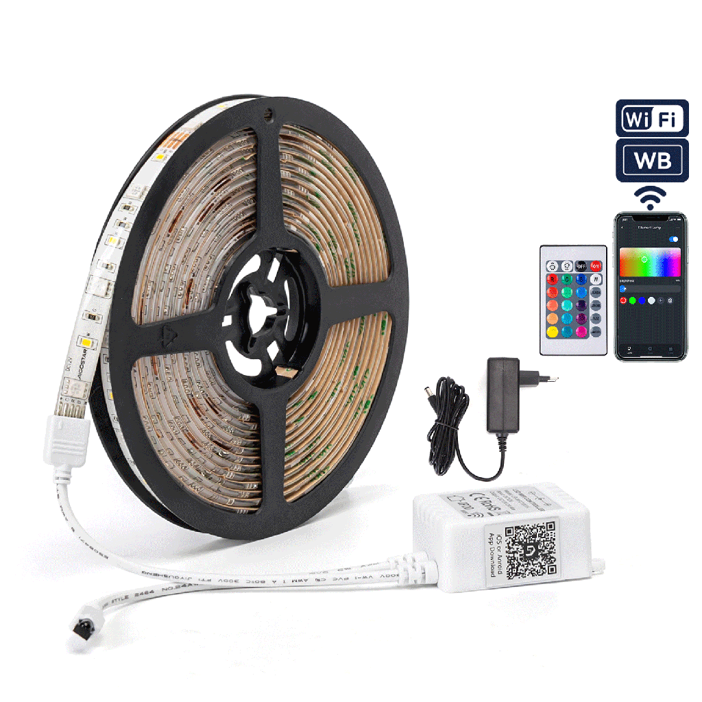 [S10203ZTF] Aigostar WiFi WB Slimme laagspanning lichtstrip RGBW 1*5M