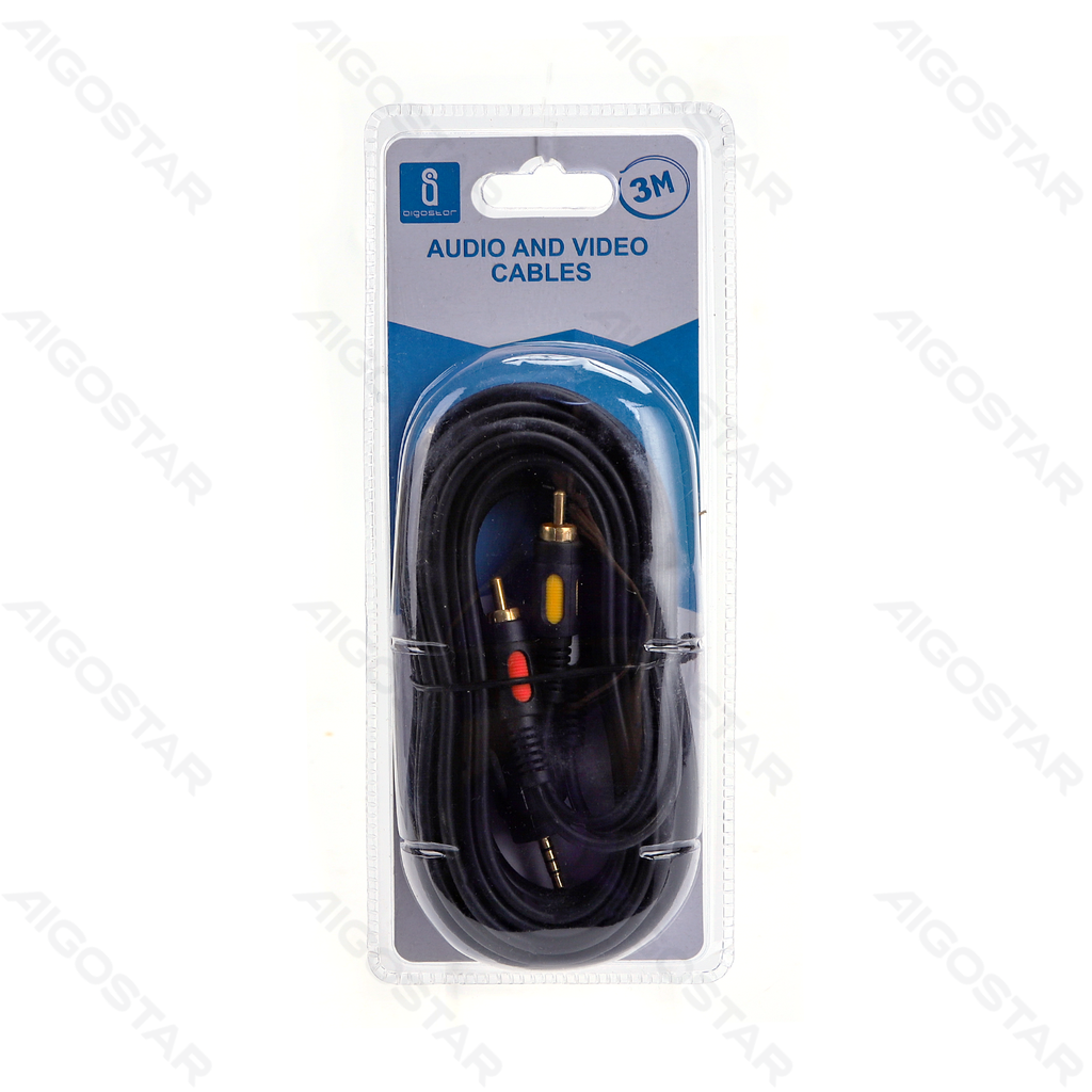 [B20104NNM] Audio Cable 3.5 Male to 3RCA 3m Black