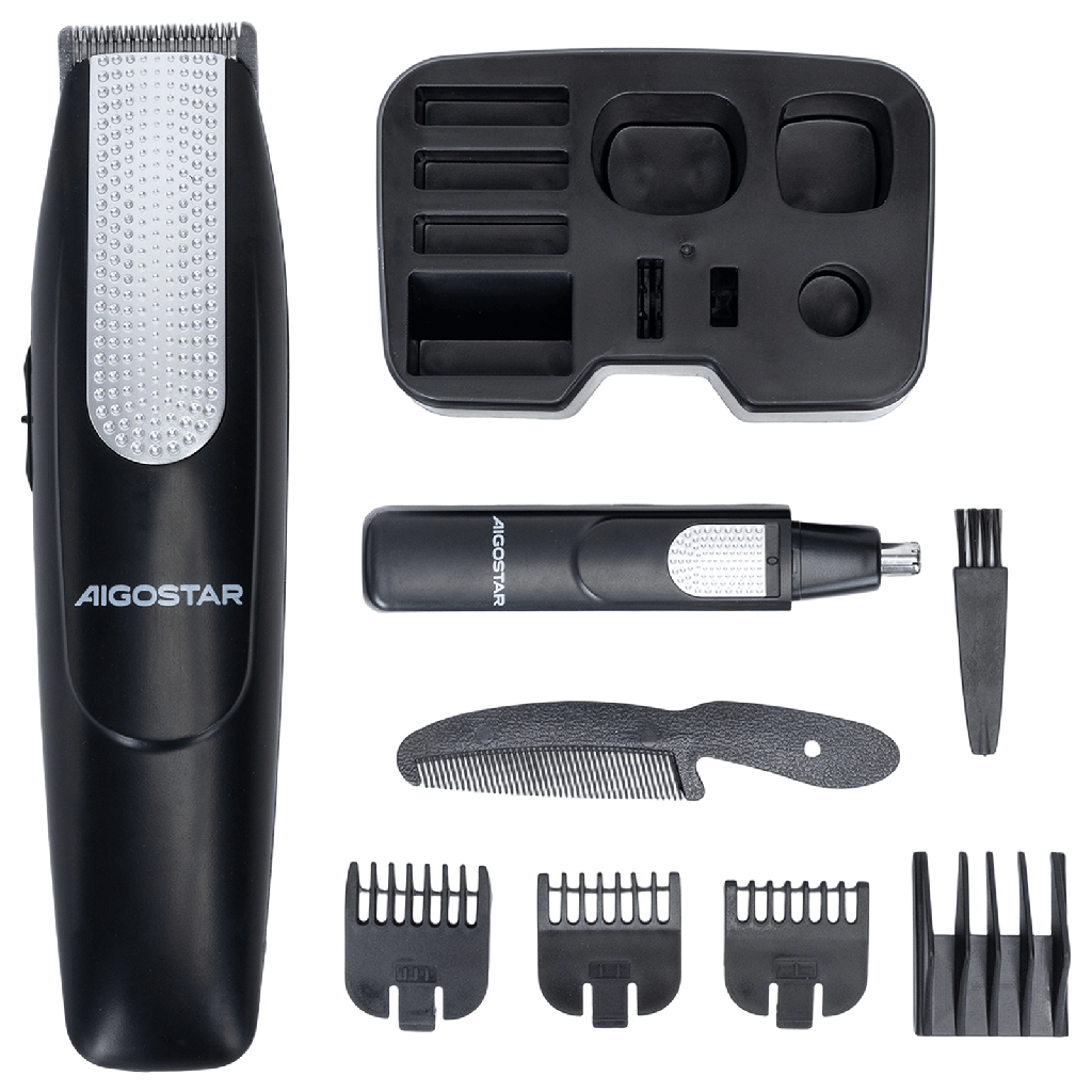 [B30302AAFP] Aigostar Verzorgingsset (haartrimmer 3W + neustrimmer 1W)