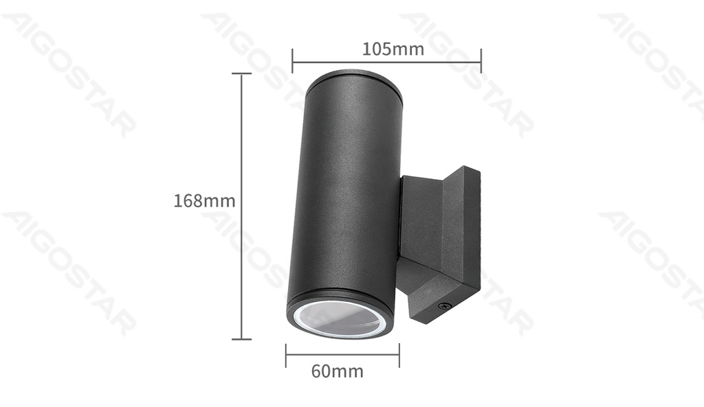 Two-way Wall Light Black (Without Light Source) GU10