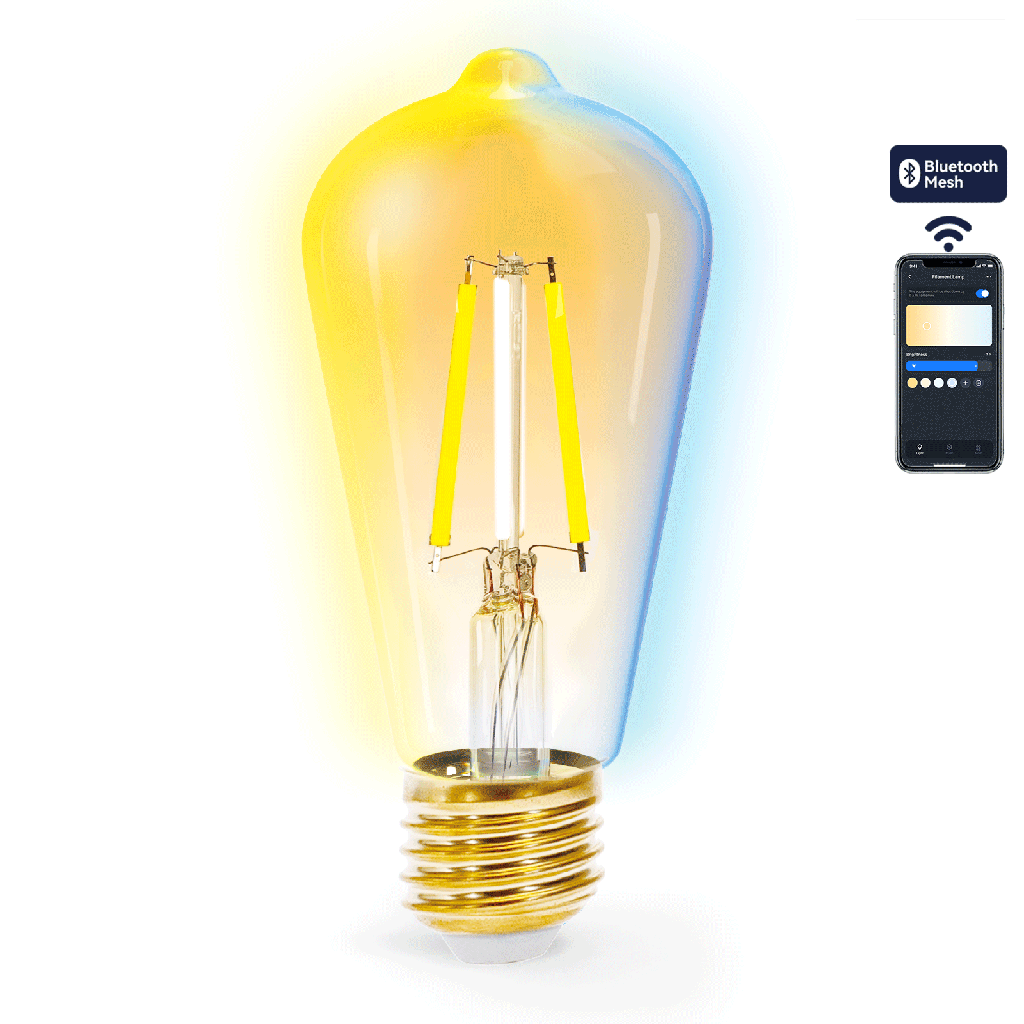 [S10300IG7] Bluetooth Mesh Smart Filament Lamp ST64,6W CCT