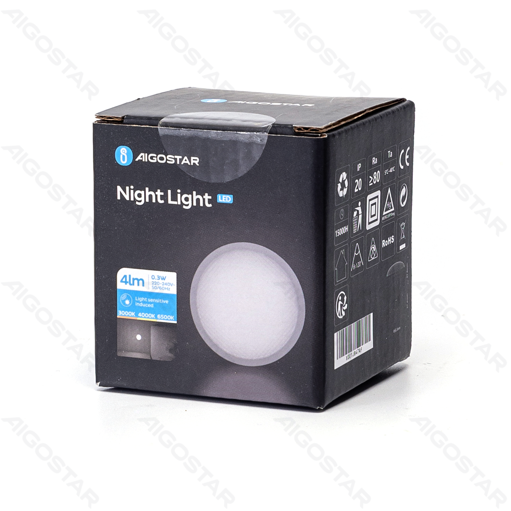 Aigostar LED Nachtlampje met Lichtgevoelige Sensor 3000K-6500K