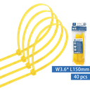 Nylon Cable Ties(40pcs)W3.6*L150mm Yellow