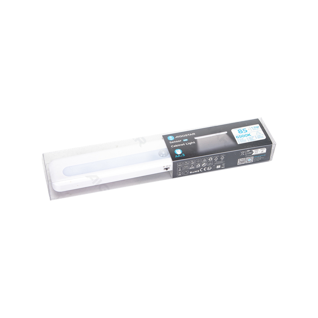 Lampe d'armoire LED avec capteur 1.5W 6500K 3*AA