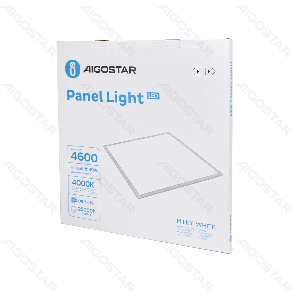 Aigostar LED Paneelverlichting Edge-lit Natuurlijk Licht Wit 40W 60x60cm UGR < 19