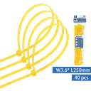 Nylon Kabelbinders (40st) W3.6*L250mm Geel