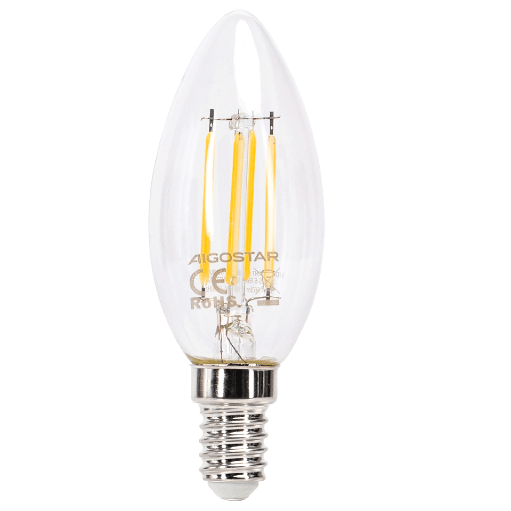 [B10106QP3] LED-Glühbirne (klar) C35 E14 6W