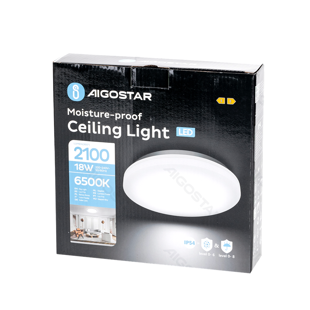 Aigostar LED Vochtbestendige Plafondlamp 18W 6500K