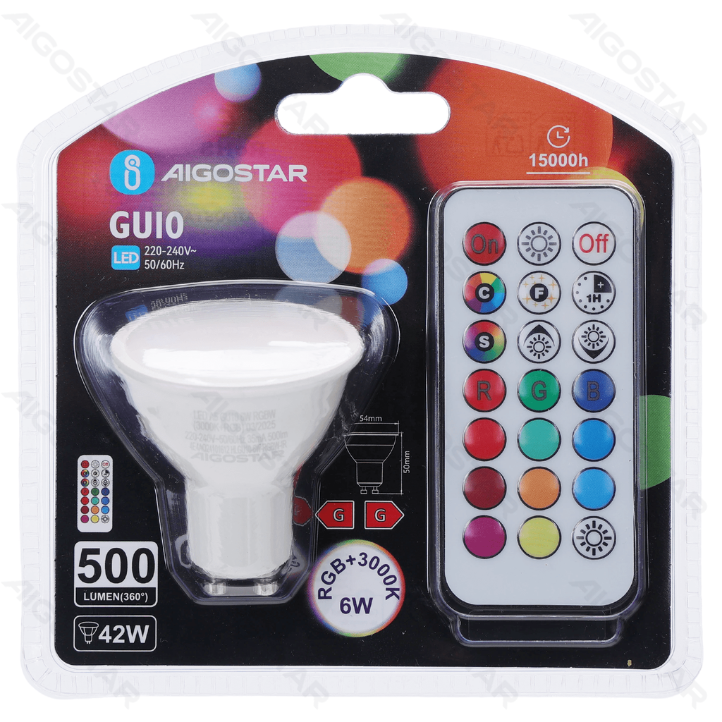 [B101074E4] LED Bulbs GU10,6W RGB