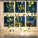 Namaakplanten op zonne-energie gordijn