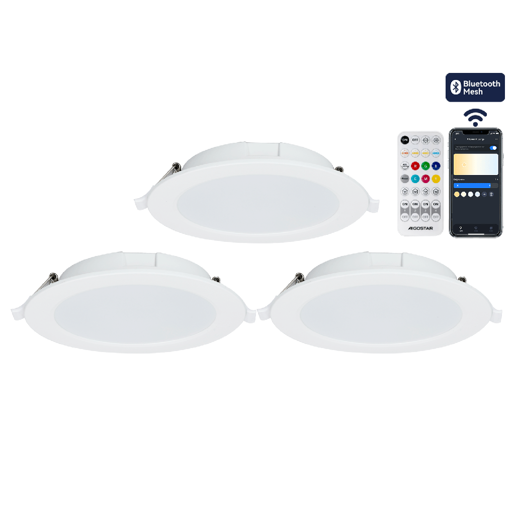 [S10304R7K] Bluetooth MESH smart downlight 9W CCT 3pcs