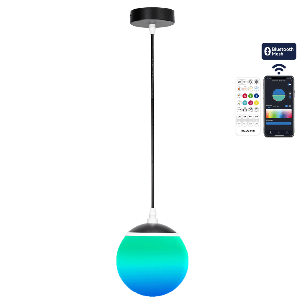 Bluetooth mesh smart mirage pendant light 8W RGB+CCT