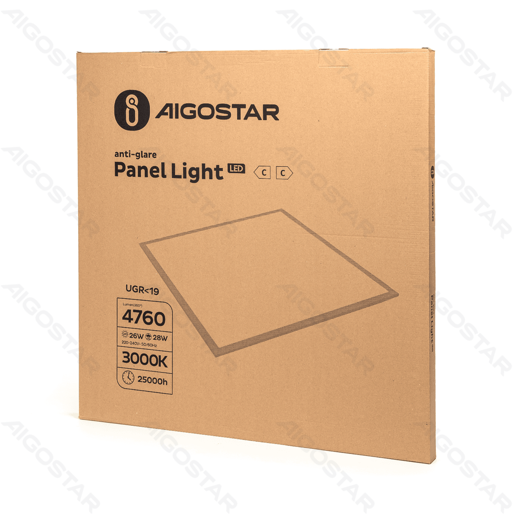 Aigostar LED Paneelverlichting Back-lit Warm Licht Wit 28W 62x62cm UGR < 19