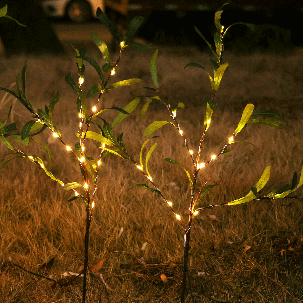 Plantes de simulation solaires insérées au sol, feuille d'olivier 2M+1.5M 60LED