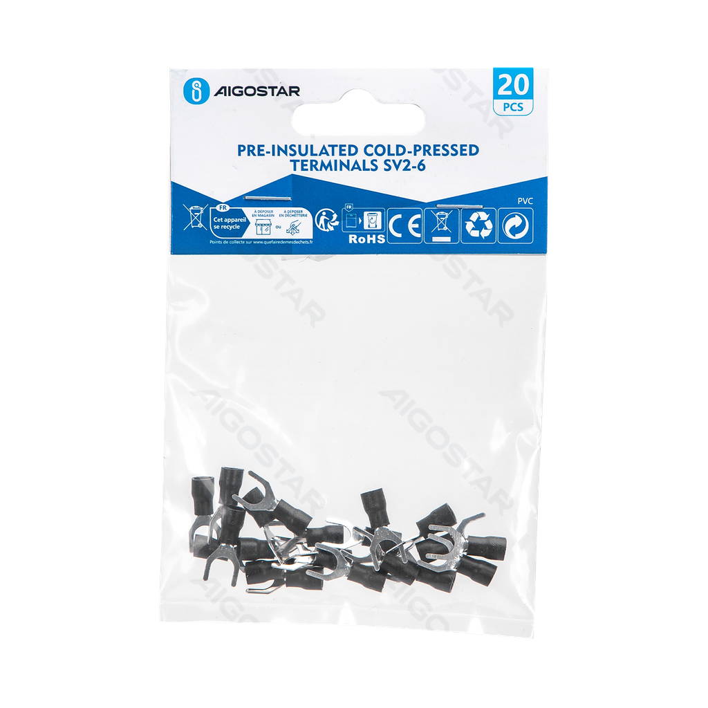 [B20104P4O] Pre-insulated cold-pressed terminals SV2-6 (20 pcs), black