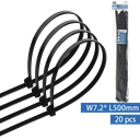 Nylon Cable Ties(20pcs)W7.2*L500mm Black