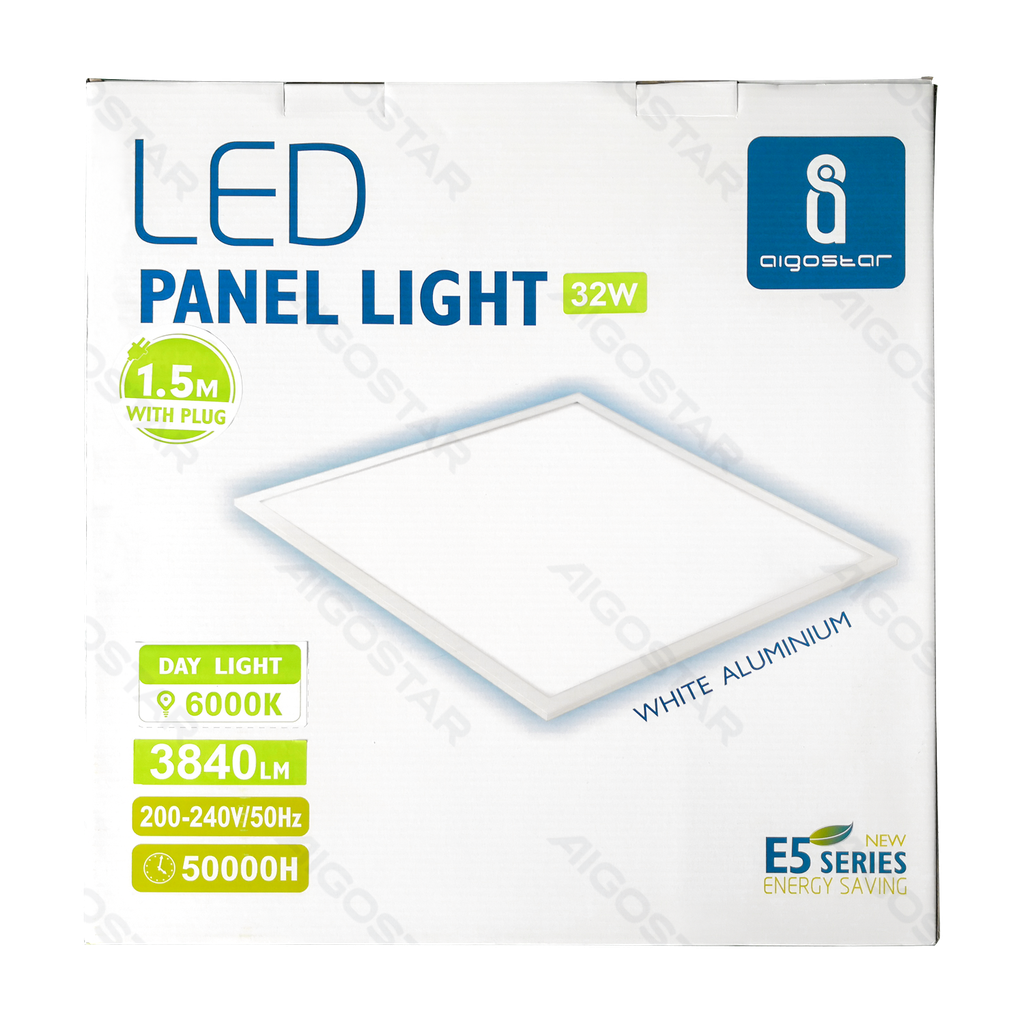Aigostar LED Paneelverlichting Edge-lit Daglicht Wit 32W 60x60cm met stekker
